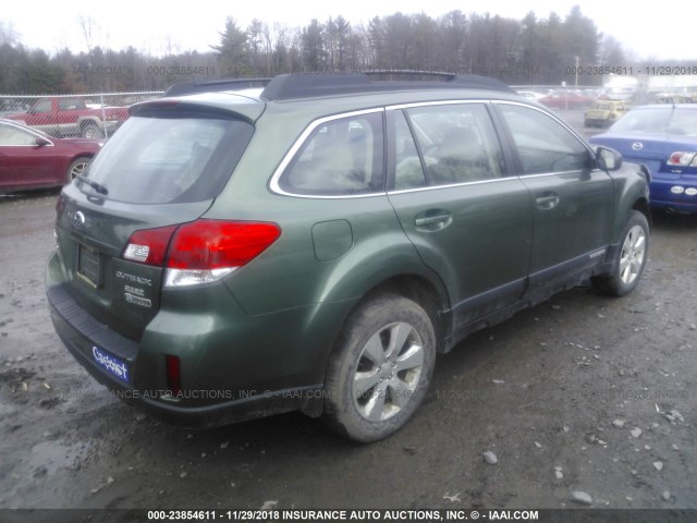 4S4BRBAC3C3239401 - 2012 SUBARU OUTBACK 2.5I GREEN photo 4