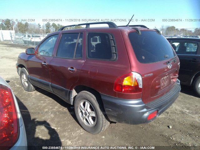 KM8SC73E94U827991 - 2004 HYUNDAI SANTA FE GLS/LX BURGUNDY photo 3