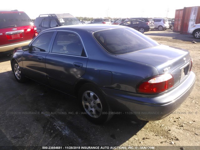 1YVGF22CX25306610 - 2002 MAZDA 626 LX BLUE photo 3