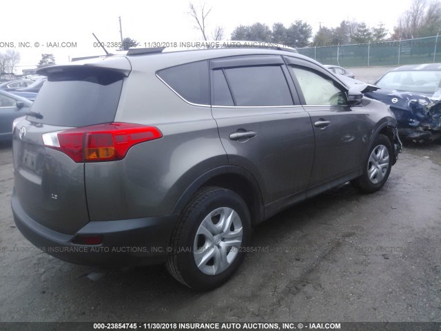 JTMZFREV5ED040038 - 2014 TOYOTA RAV4 LE BROWN photo 4