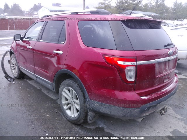 1FMHK8D81CGA16131 - 2012 FORD EXPLORER XLT MAROON photo 3