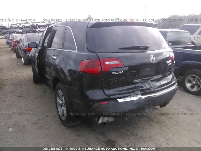 2HNYD2H38CH540563 - 2012 ACURA MDX TECHNOLOGY BLACK photo 3