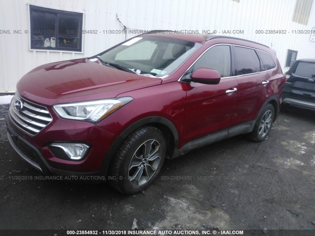 KM8SMDHF5GU136345 - 2016 HYUNDAI SANTA FE SE RED photo 2