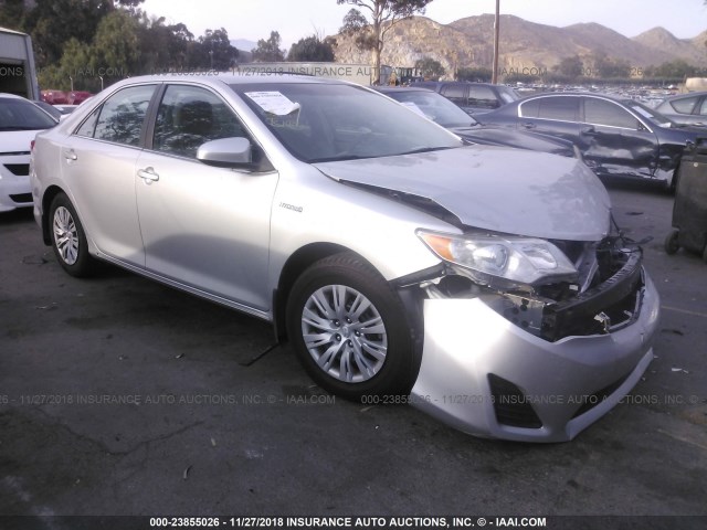 4T1BD1FK0CU024884 - 2012 TOYOTA CAMRY HYBRID/LE/XLE SILVER photo 1