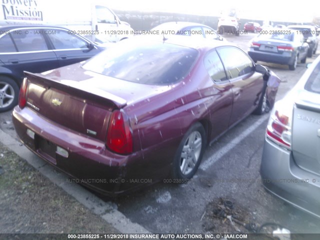 2G1WK16K779239900 - 2007 CHEVROLET MONTE CARLO LT MAROON photo 4