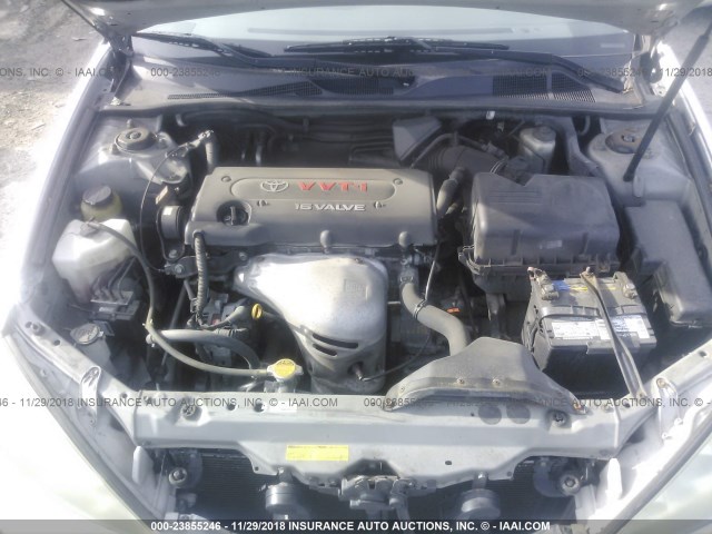 4T1BE32K05U575382 - 2005 TOYOTA CAMRY LE/XLE/SE SILVER photo 10