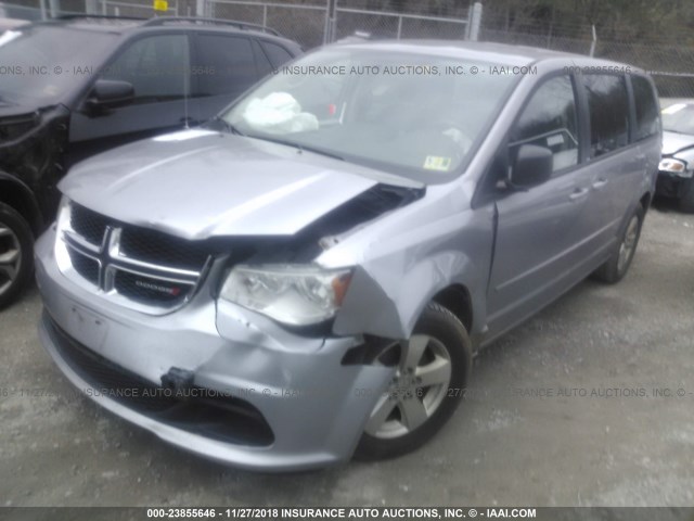 2C4RDGBG0DR612791 - 2013 DODGE GRAND CARAVAN SE GRAY photo 2