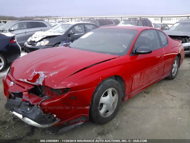 2G1WX12K539159836 - 2003 CHEVROLET MONTE CARLO SS RED photo 2