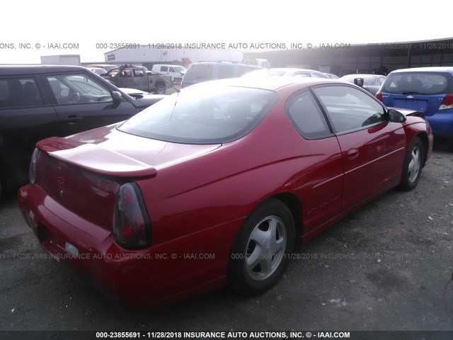 2G1WX12K539159836 - 2003 CHEVROLET MONTE CARLO SS RED photo 4