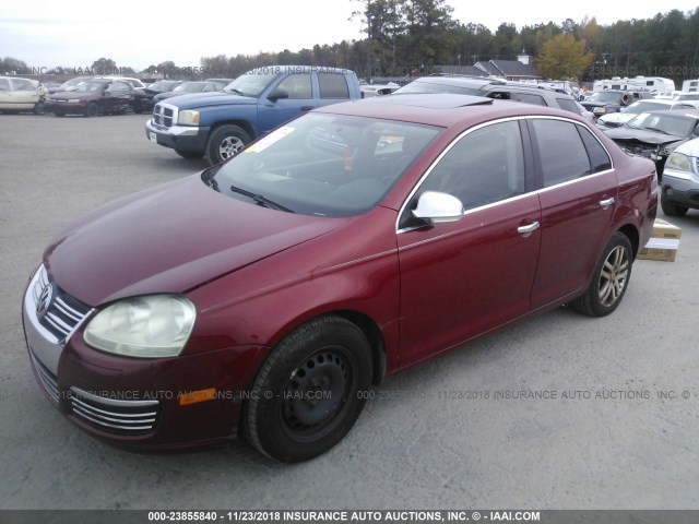 3VWDF71K46M702852 - 2006 VOLKSWAGEN JETTA 2.5L LEATHER RED photo 2