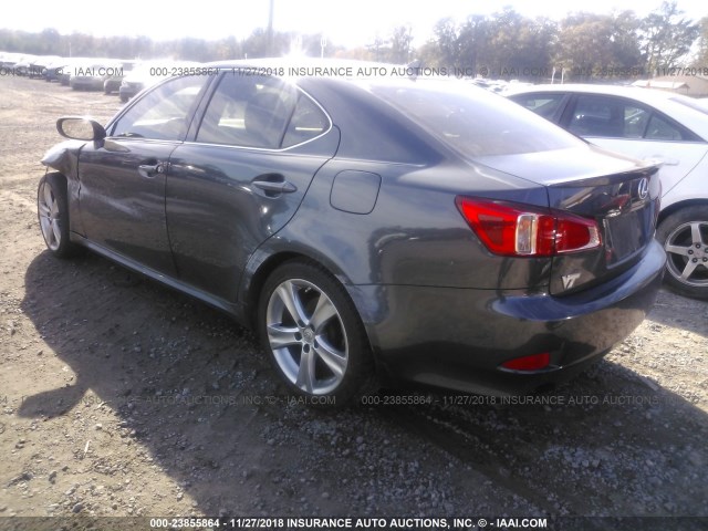 JTHBF5C21B5142752 - 2011 LEXUS IS 250 GRAY photo 3