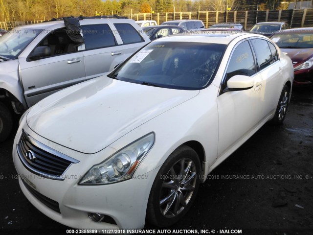 JN1CV6AR6AM251634 - 2010 INFINITI G37 WHITE photo 2