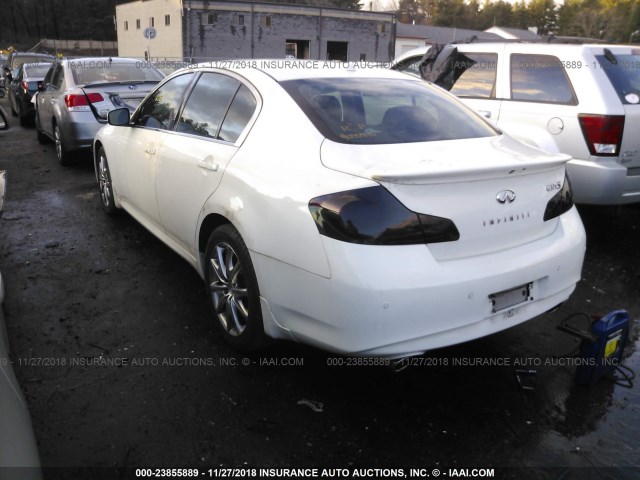 JN1CV6AR6AM251634 - 2010 INFINITI G37 WHITE photo 3