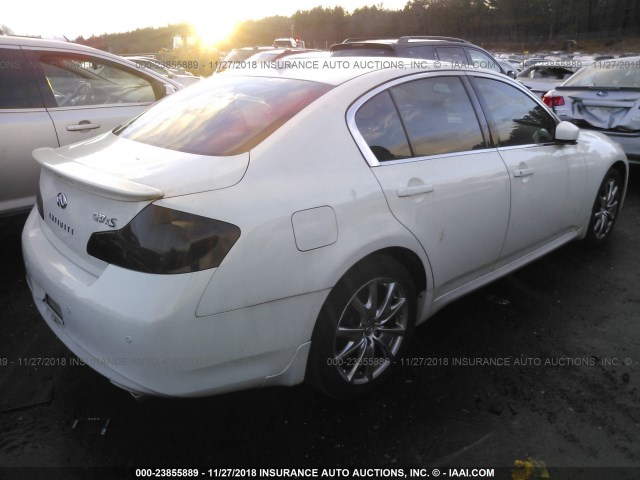 JN1CV6AR6AM251634 - 2010 INFINITI G37 WHITE photo 4