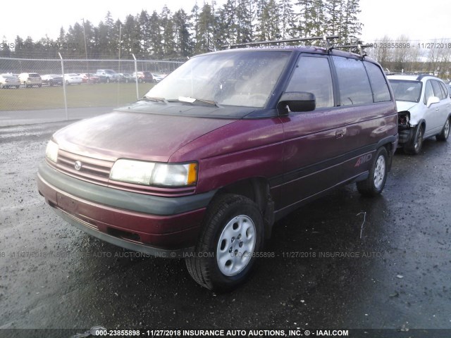 JM3LV5236P0534043 - 1993 MAZDA MPV WAGON RED photo 2