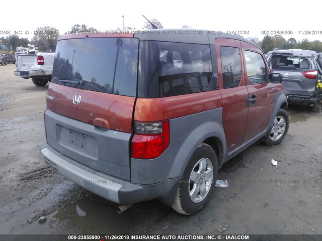 5J6YH18514L003490 - 2004 HONDA ELEMENT EX ORANGE photo 4