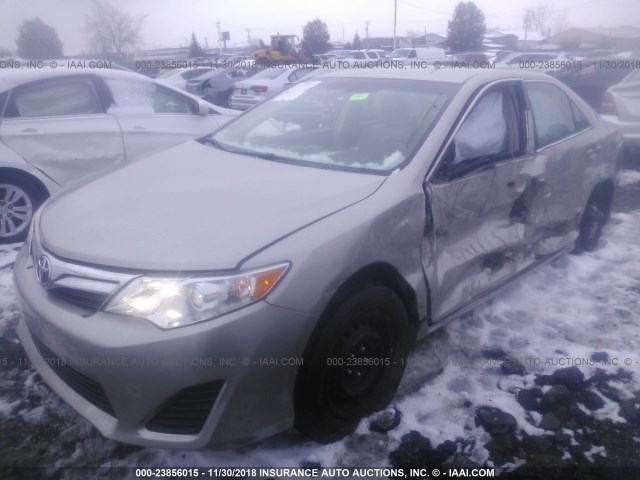 4T4BF1FKXER428956 - 2014 TOYOTA CAMRY L/SE/LE/XLE GOLD photo 2