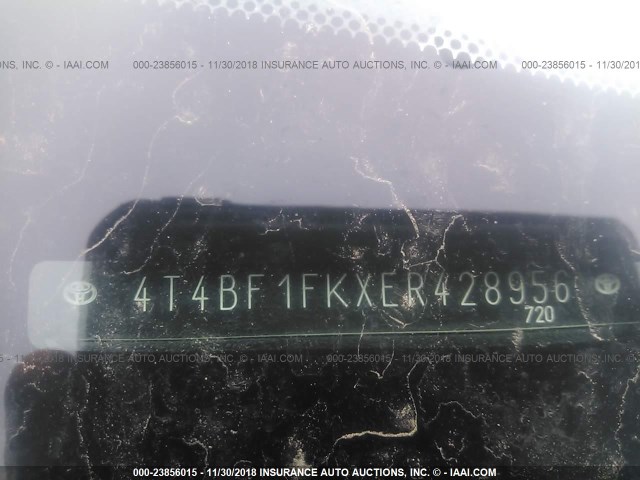 4T4BF1FKXER428956 - 2014 TOYOTA CAMRY L/SE/LE/XLE GOLD photo 9