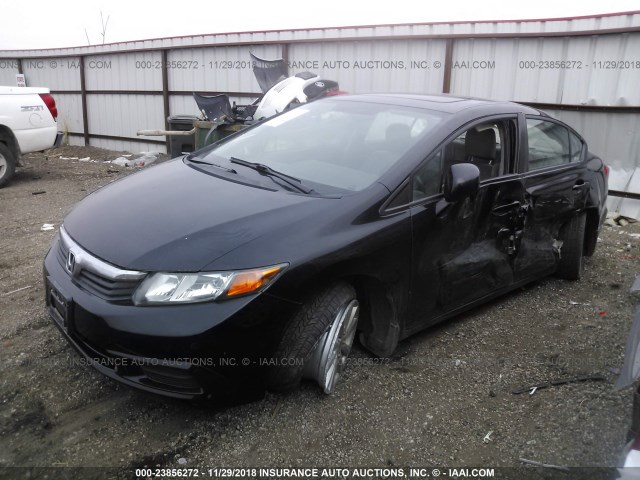 2HGFB2F95CH518581 - 2012 HONDA CIVIC EXL BLACK photo 2