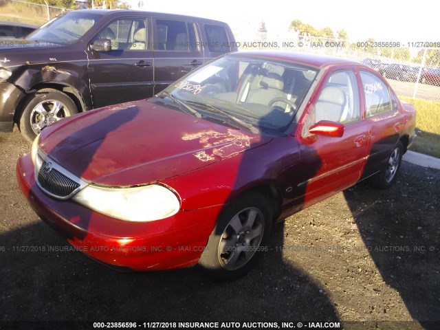 1MEFM66L7XK612809 - 1999 MERCURY MYSTIQUE LS RED photo 2