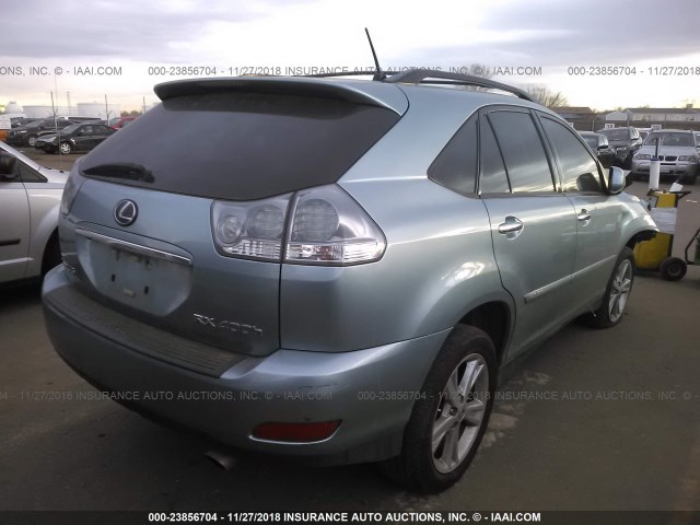 JTJHW31U482050112 - 2008 LEXUS RX 400H Light Blue photo 4