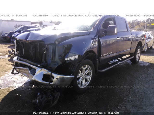 1N6BA1F28GN517335 - 2016 NISSAN TITAN XD SL/PLATINUM RESERVE BLUE photo 2