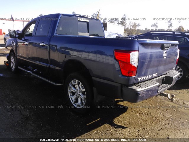 1N6BA1F28GN517335 - 2016 NISSAN TITAN XD SL/PLATINUM RESERVE BLUE photo 3