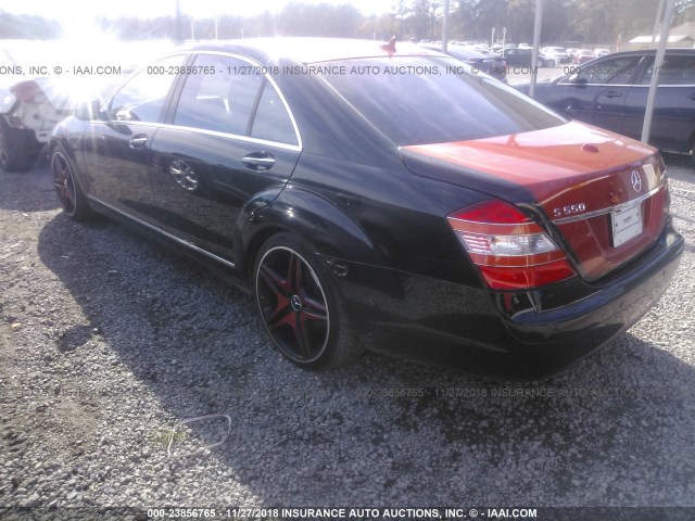 WDDNG71X17A045545 - 2007 MERCEDES-BENZ S 550 BLACK photo 3