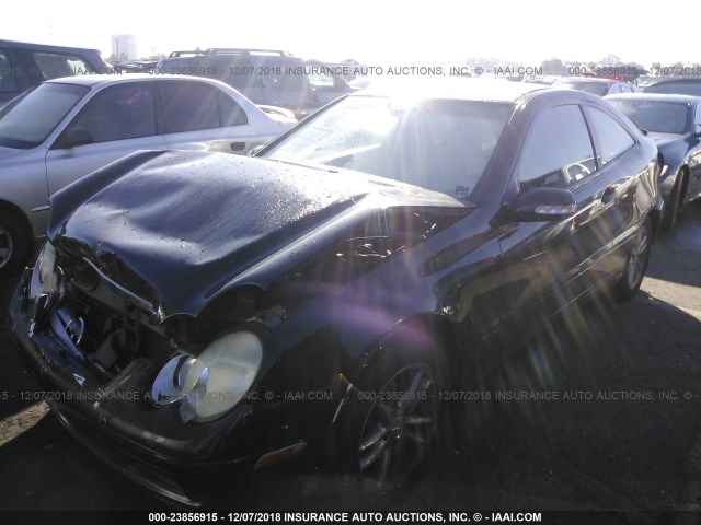 WDBRN40J63A400165 - 2003 MERCEDES-BENZ C 230K SPORT COUPE BLACK photo 2