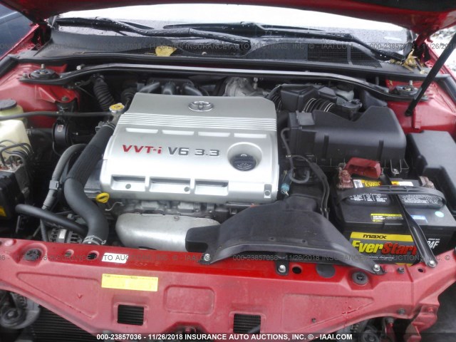 4T1FA38P95U042317 - 2005 TOYOTA CAMRY SOLARA SE/SLE RED photo 10