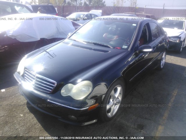 WDBRF40J15F726345 - 2005 MERCEDES-BENZ C 230K SPORT SEDAN BLACK photo 2