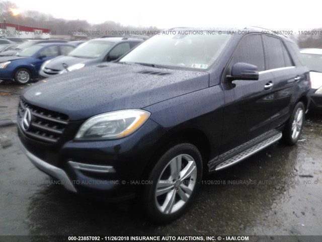 4JGDA5HB2EA383602 - 2014 MERCEDES-BENZ ML 350 4MATIC BLUE photo 2