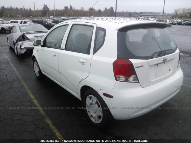 KL1TD62644B149678 - 2004 CHEVROLET AVEO WHITE photo 3