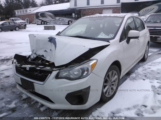 JF1GPAB64DH863950 - 2013 SUBARU IMPREZA PREMIUM WHITE photo 2