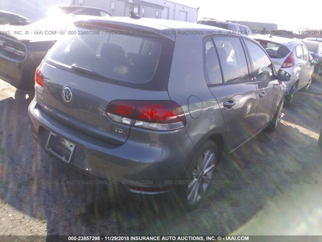 WVWNM7AJ8CW321120 - 2012 VOLKSWAGEN GOLF GRAY photo 4
