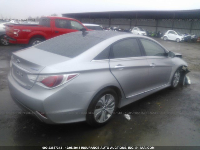 KMHEC4A40DA051130 - 2013 HYUNDAI SONATA HYBRID Pewter photo 4