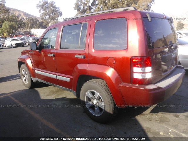 1J8GP28K88W103695 - 2008 JEEP LIBERTY SPORT RED photo 3