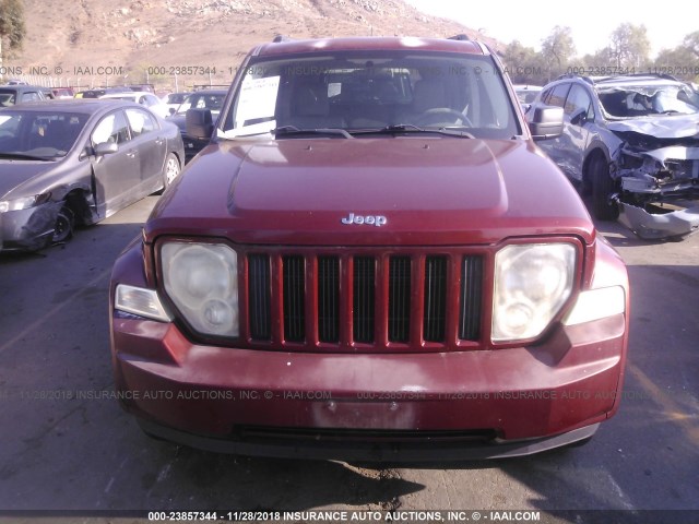 1J8GP28K88W103695 - 2008 JEEP LIBERTY SPORT RED photo 6