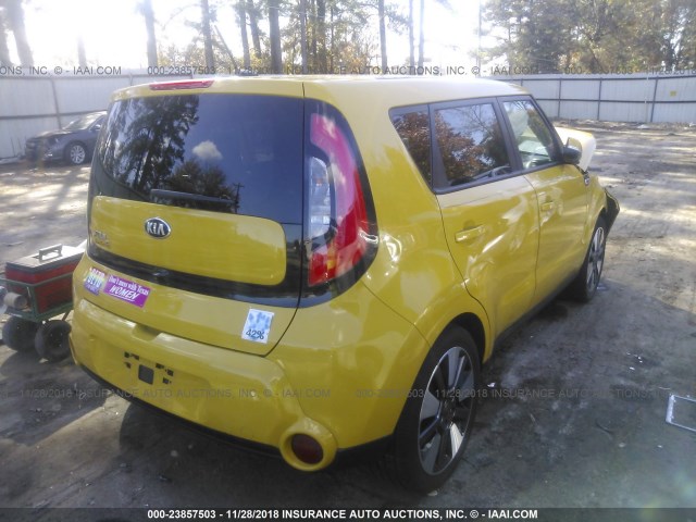 KNDJX3A54E7025641 - 2014 KIA SOUL ! YELLOW photo 4