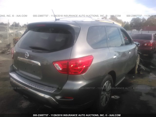 5N1DR2MN0HC636903 - 2017 NISSAN PATHFINDER S/SV/SL/PLATINUM GRAY photo 4