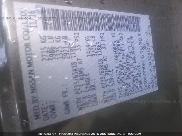 5N1DR2MN0HC636903 - 2017 NISSAN PATHFINDER S/SV/SL/PLATINUM GRAY photo 9