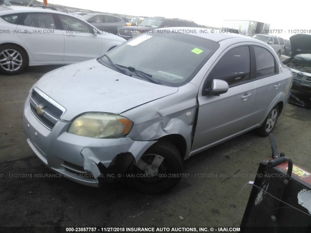 KL1TD56657B128248 - 2007 CHEVROLET AVEO LS SILVER photo 2