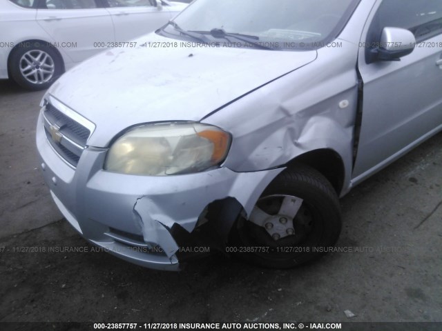 KL1TD56657B128248 - 2007 CHEVROLET AVEO LS SILVER photo 6