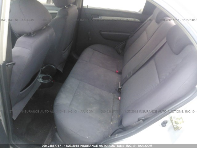 KL1TD56657B128248 - 2007 CHEVROLET AVEO LS SILVER photo 8