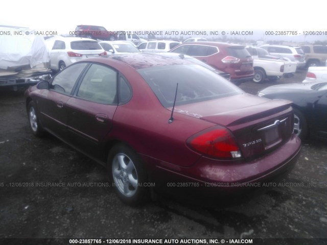 1FAFP55SX3A128943 - 2003 FORD TAURUS SES RED photo 3