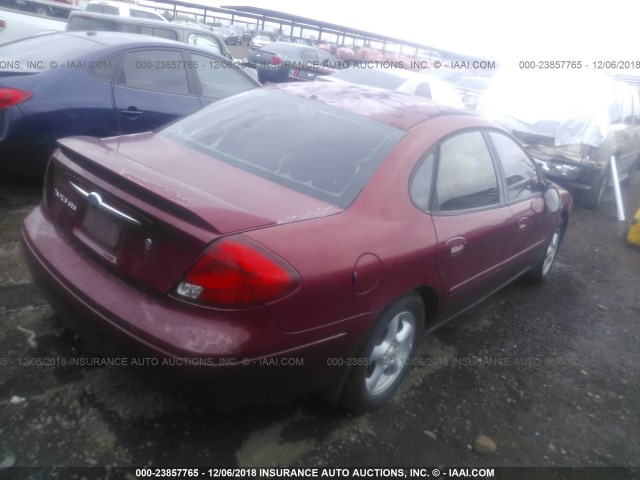 1FAFP55SX3A128943 - 2003 FORD TAURUS SES RED photo 4