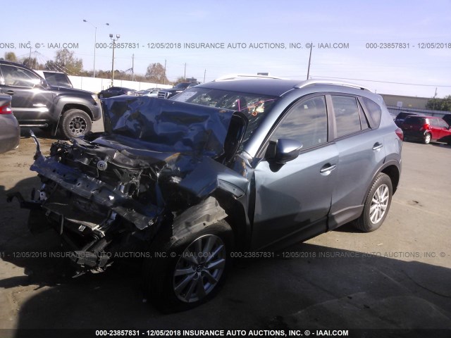 JM3KE2BE0F0541208 - 2015 MAZDA CX-5 SPORT BLUE photo 2