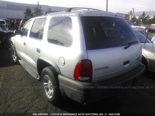 1D4HR38N73F620679 - 2003 DODGE DURANGO SPORT SILVER photo 3