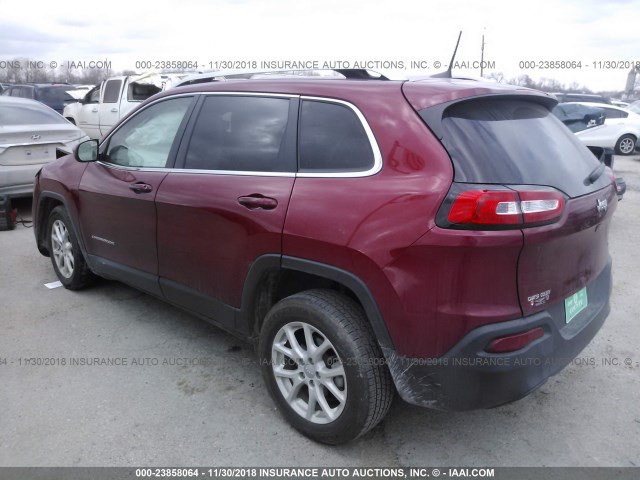 1C4PJLCB4HD239582 - 2017 JEEP CHEROKEE LATITUDE MAROON photo 3