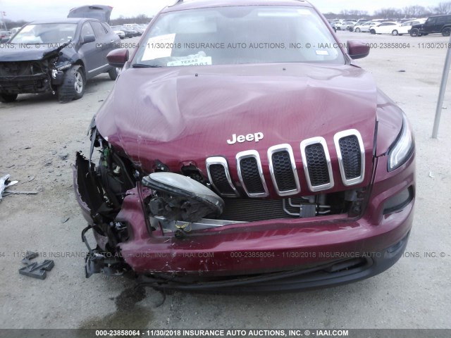 1C4PJLCB4HD239582 - 2017 JEEP CHEROKEE LATITUDE MAROON photo 6